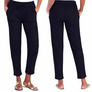 J. Crew Black Drapey Drawstring Waist High Waisted Cropped Pants Size 10